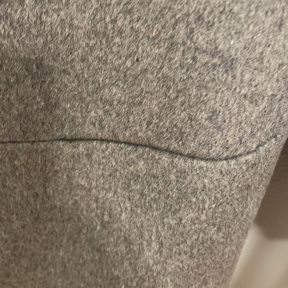NWOT H&M Gray Wool Blend Collarless Coat Hidden snap closure Size 12 - Picture 7 of 9